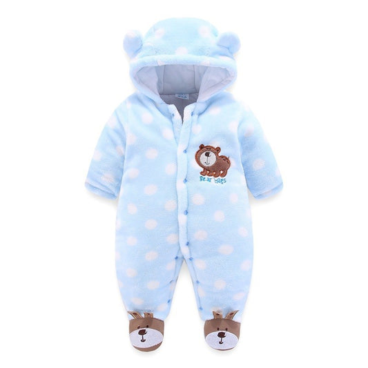 Color: Blue, Child size: 73cm - Newborn Clothes Winter Onesies Fall Winter